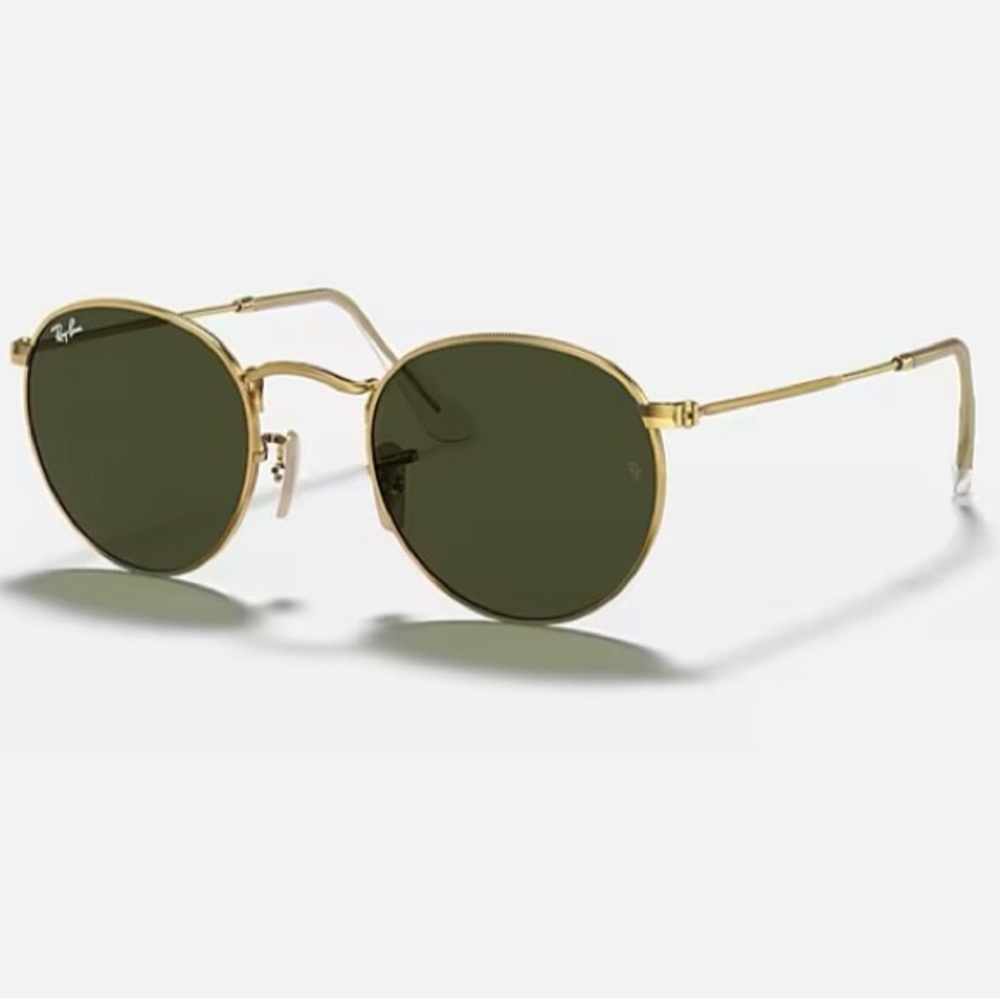 RayBans round metal sunglasses (green lens)
